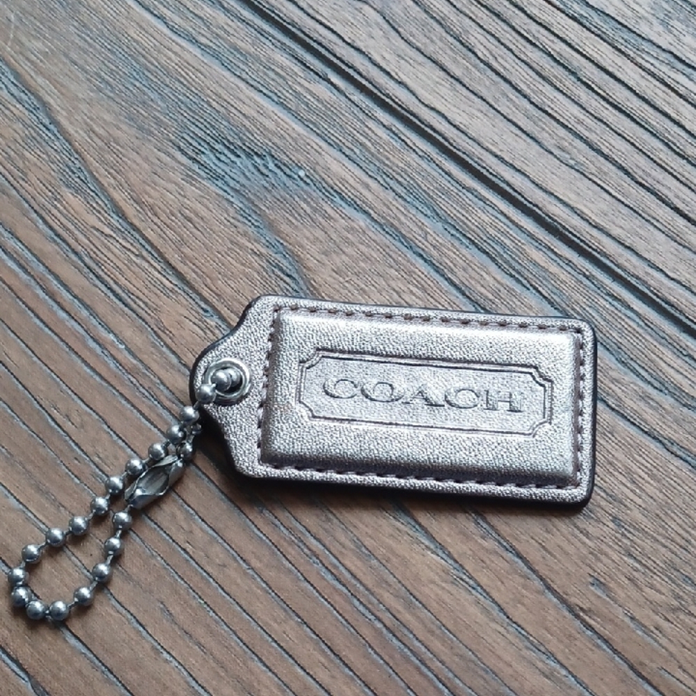 Coach Matallic Gold Color Keychain Tag